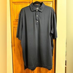 Footjoy Navy Diamond Patterned Golf Polo- XL